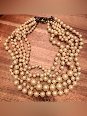 J.Crew | Multi-Strand Graduated Faux Pearl Necklace | 21” Length